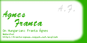 agnes franta business card